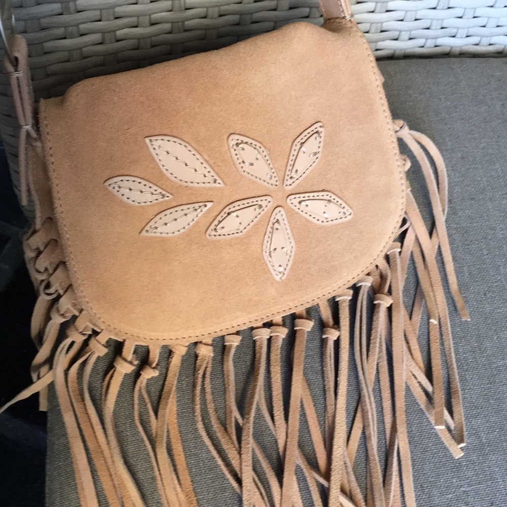 Kenneth Cole Leather fringe shoulder bag